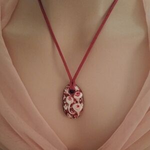 Handmade Abstract Necklace and Adjustable Cord